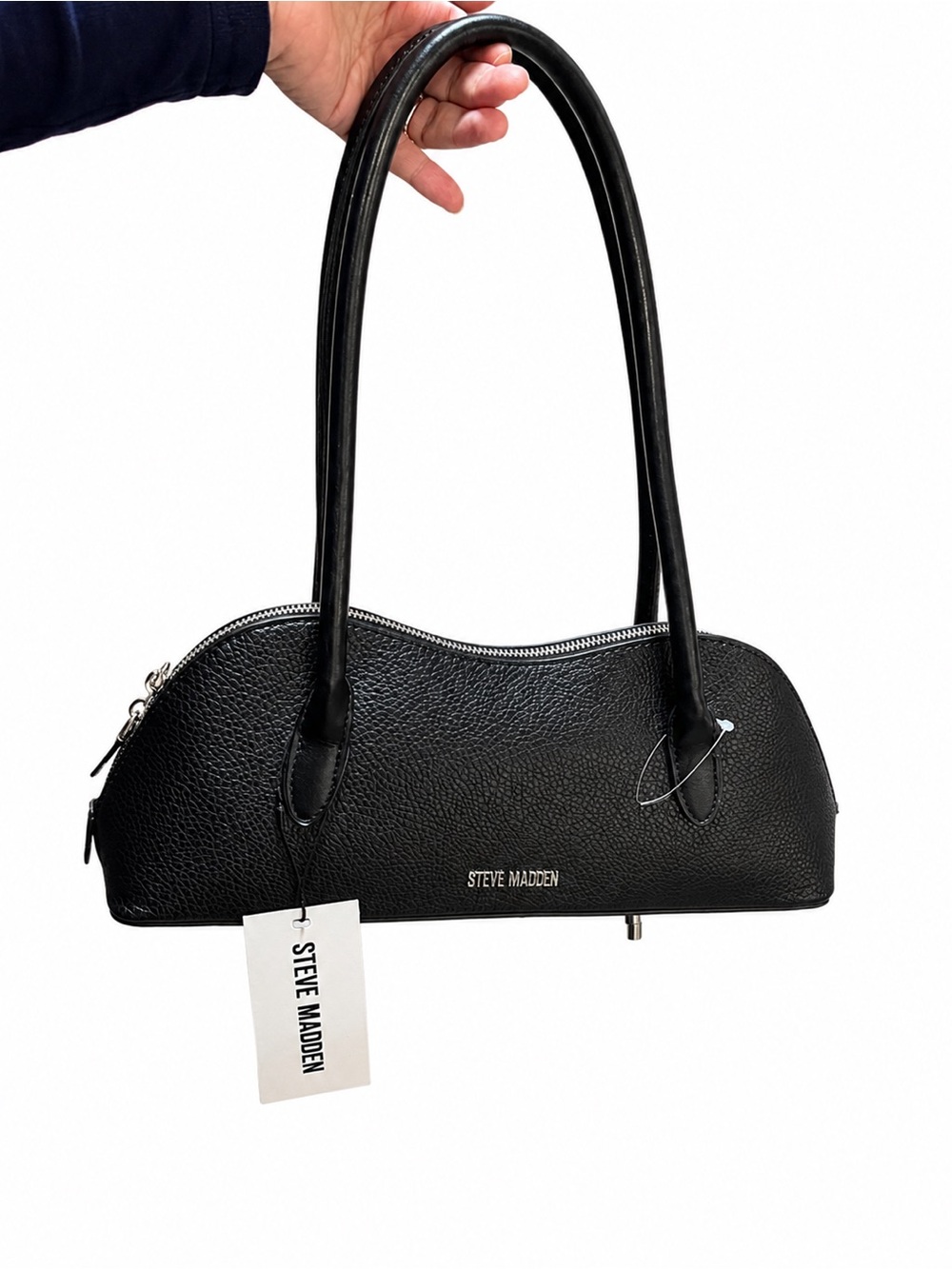 Steve Madden Black Shoulder Bag BNWT w/ Original Charm - Picture 3 of 15